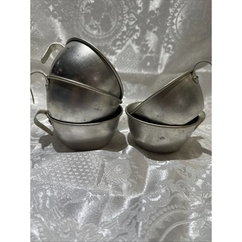Vintage Aluminum Camping Cups Set 5